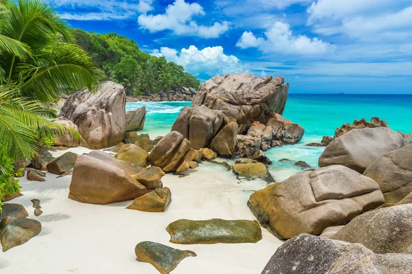 Anse Patates - La Digue, Seyşeller 'deki tropikal plaj