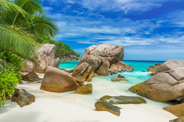 Anse Patates Spiaggia Tropicale Sull Isola Digue Seychelles — Foto Stock