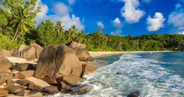 Anse Soleil Praia Paraíso Ilha Tropical Mahe — Fotografia de Stock