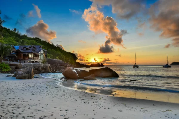 Anse Soleil Paradise Beach Tropical Island Mahe Stock Picture