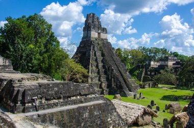 Tikal - Maya Harabeleri yağmur ormanlarında Guatemala