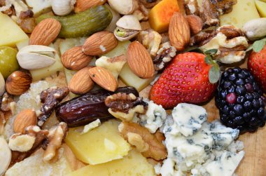 Gurme peynir tabağı yakın çekim