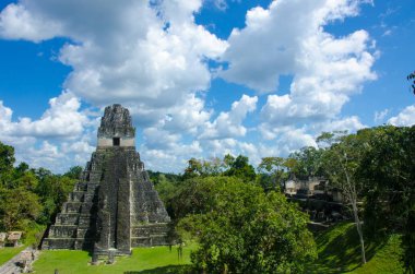 Tikal - Maya Harabeleri yağmur ormanlarında Guatemala
