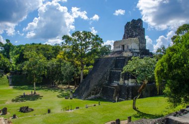 Tikal - Maya Harabeleri yağmur ormanlarında Guatemala