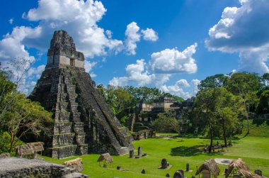 Tikal - Maya Harabeleri yağmur ormanlarında Guatemala
