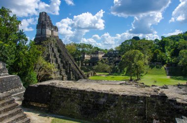 Tikal - Maya Harabeleri yağmur ormanlarında Guatemala
