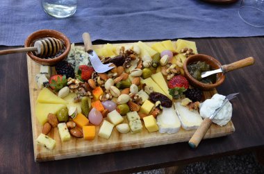 Gurme peynir tabağı yakın çekim