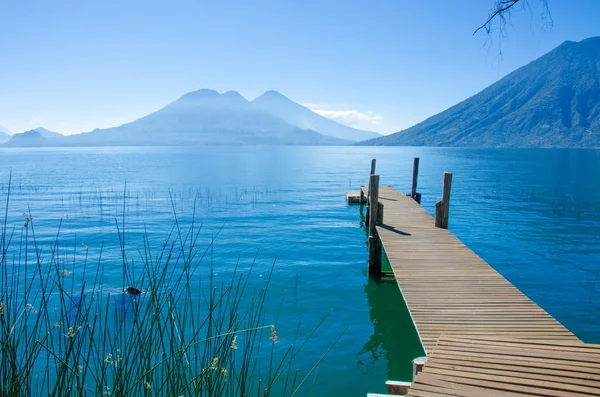Lake Atitlan Hooglanden Van Guatemala Maya Cultuur Mooie Vulcano Landschap — Stockfoto