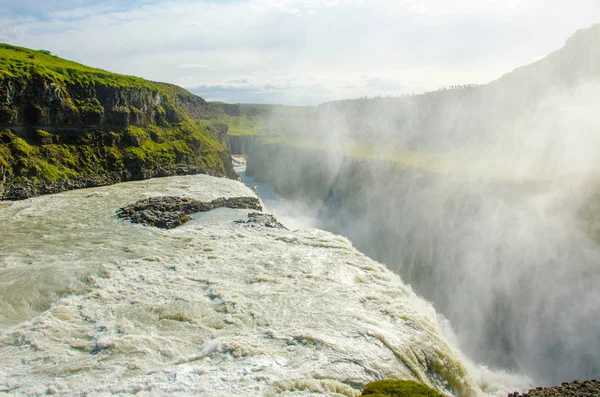 Gullfoss Schöner Wasserfall Island — Stockfoto