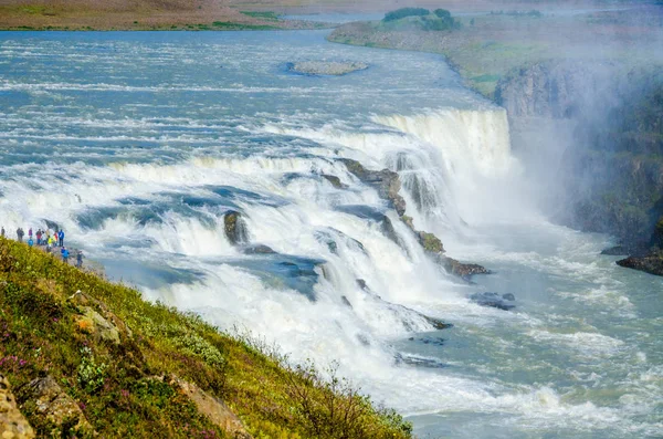 Gullfoss Schöner Wasserfall Island — Stockfoto