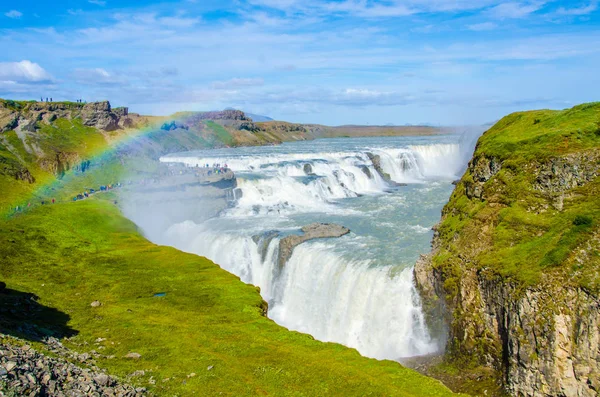 Gullfoss Schöner Wasserfall Island — Stockfoto
