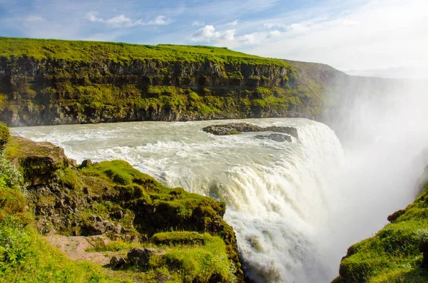 Gullfoss 美丽的瀑布在冰岛 — 图库照片