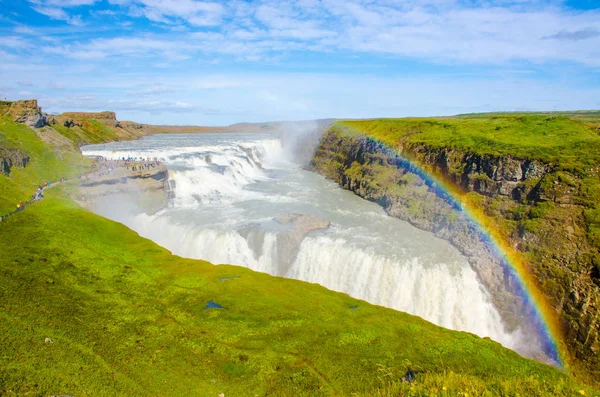 Gullfoss Gyönyörű Vízesés Izland — Stock Fotó