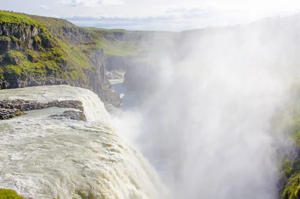 Gullfoss Schöner Wasserfall Island — Stockfoto