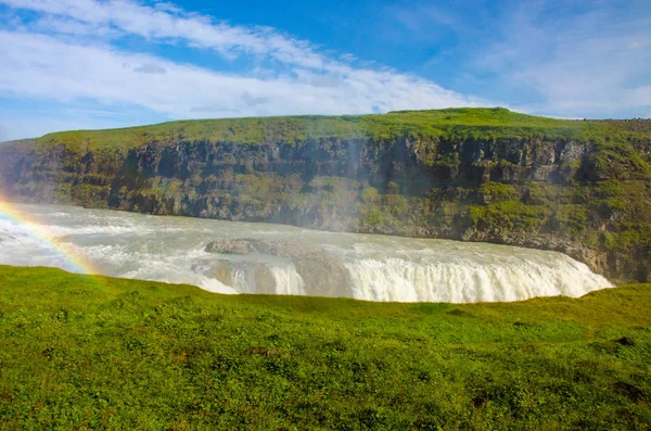 Gullfoss Gyönyörű Vízesés Izland — Stock Fotó