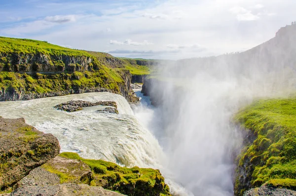 Gullfoss Gyönyörű Vízesés Izland — Stock Fotó