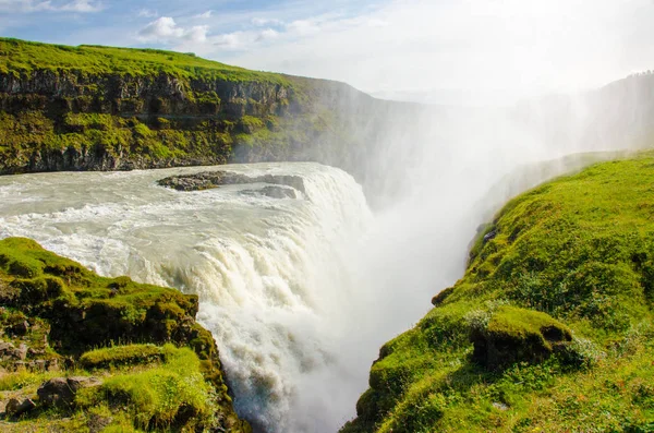 Gullfoss 美丽的瀑布在冰岛 — 图库照片