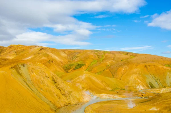 Islanda Kerlingarfjoll Paesaggio Vulcanico Con Sorgenti Termali Torrenti Fumanti — Foto Stock