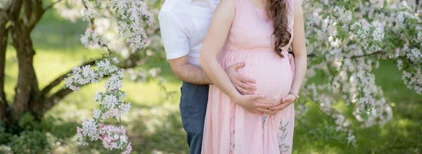 Mutlu ve genç hamile çift doğa - genç hamile çift - yeni aile detay