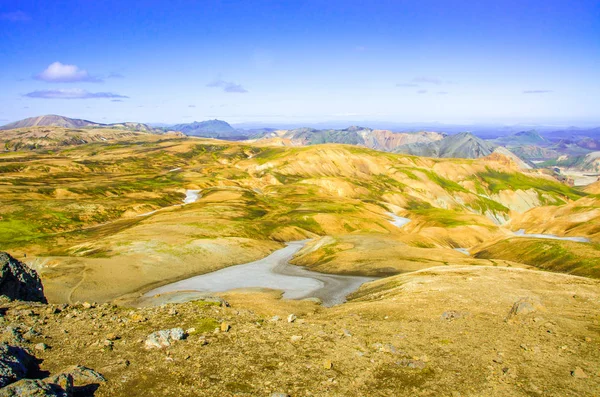 Landmannalaugar Niesamowity Krajobraz Islandii — Zdjęcie stockowe