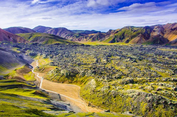 Landmannalaugar Niesamowity Krajobraz Islandii — Zdjęcie stockowe