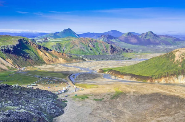 Landmannalaugar Úžasné Krajiny Islandu — Stock fotografie