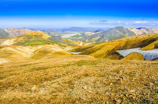 Landmannalaugar Niesamowity Krajobraz Islandii — Zdjęcie stockowe