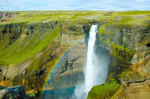 Haifoss Schöner Wasserfall Island — Stockfoto