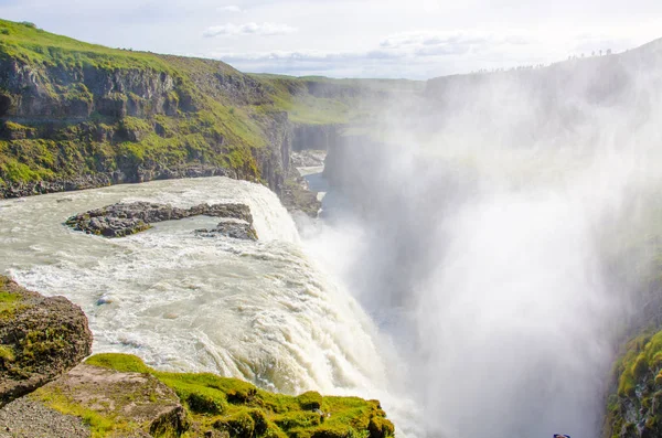 Gullfoss Krásný Vodopád Islandu — Stock fotografie