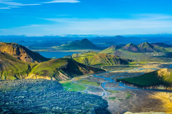 Landmannalaugar Úžasné Krajiny Islandu — Stock fotografie