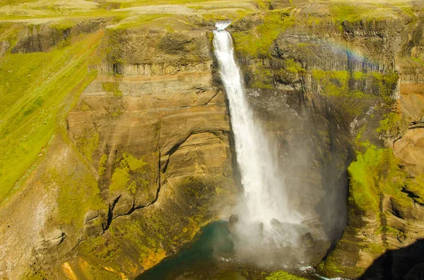 Haifoss Piękny Wodospad Islandii — Zdjęcie stockowe