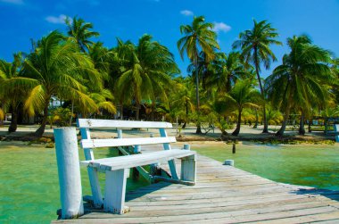 Güney Su Caye Belize - küçük Karayip Cennet Adası tropik beach tatil ve dinlenme için ile