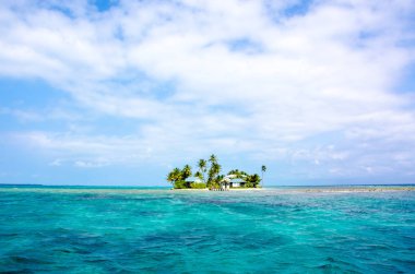Tropikal ve cennet küçük ada, Karayip Denizi, Belize - Orta Amerika