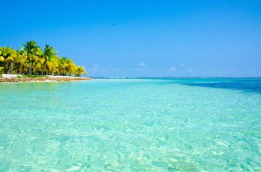 Güney Su Caye Belize - küçük Karayip Cennet Adası tropik beach tatil ve dinlenme için ile