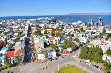 Reykjavik şehir görünümünü yukarıda