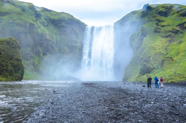 Skogafoss Огромный Водопад Юге Исландии — стоковое фото