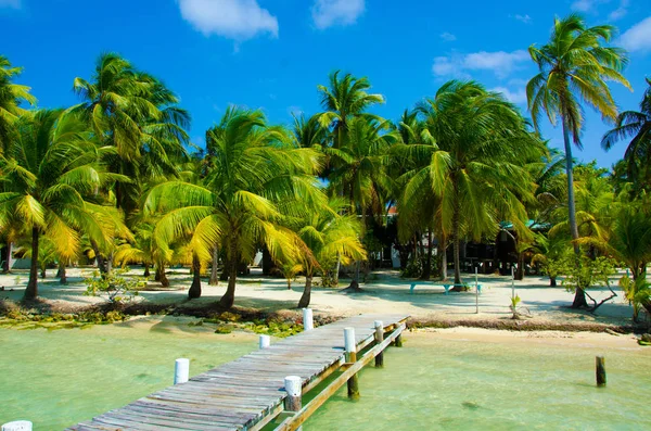 South Water Caye Belize Small Caribbean Paradise Island Tropical Beach — Stock Photo, Image
