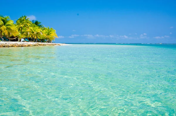 Jižní Vodní Caye Belize Malý Ráj Karibiku Ostrov Tropickou Pláž — Stock fotografie