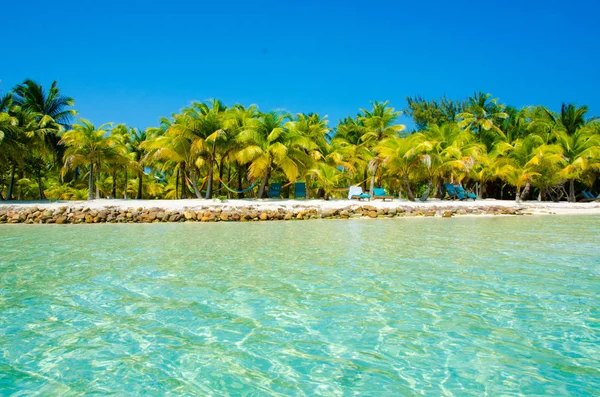 South Water Caye Belize Kleine Caribische Paradijseiland Met Tropisch Strand — Stockfoto