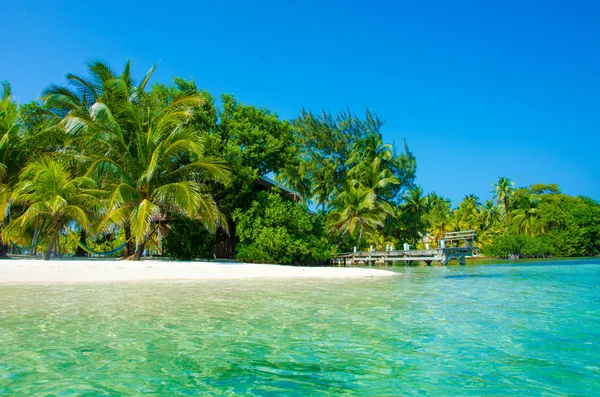South Water Caye Belize Kleine Caribische Paradijseiland Met Tropisch Strand — Stockfoto