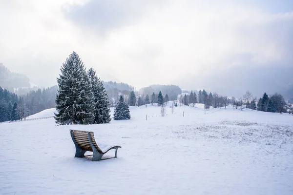 Hermoso Paisaje Invierno Los Alpes Alemanes Oberstdorf Allgaeu Baviera Alemania — Foto de Stock