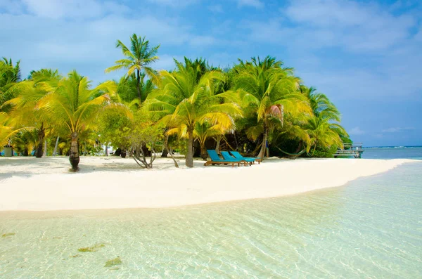 South Water Caye Belize Piccola Isola Paradisiaca Caraibica Con Spiaggia — Foto Stock