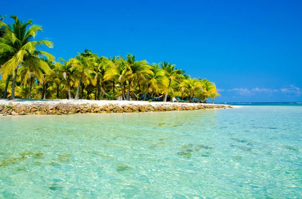 South Water Caye Belize Kleine Caribische Paradijseiland Met Tropisch Strand — Stockfoto