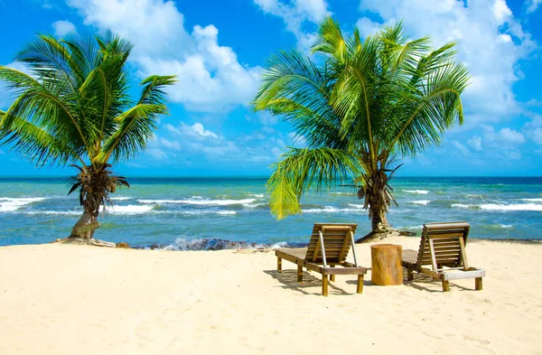 Paradise Beach Ameryce Środkowej Hopkins Tropikalnych Karaibskich Wybrzeży Belize — Zdjęcie stockowe