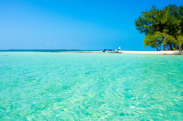 South Water Caye Belize Piccola Isola Paradisiaca Caraibica Con Spiaggia — Foto Stock