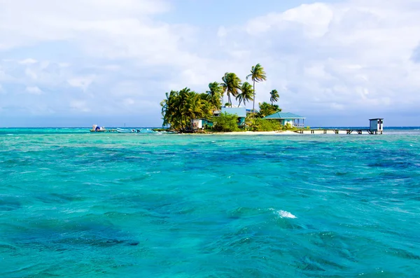 Tropikal ve cennet küçük ada, Karayip Denizi, Belize - Orta Amerika