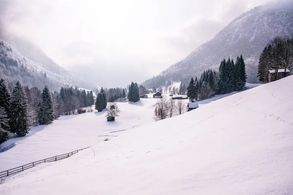 Bela Paisagem Inverno Nos Alpes Alemães Oberstdorf Allgaeu Baviera Alemanha — Fotografia de Stock