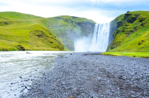 Skogafoss Obrovský Vodopád Jihu Islandu — Stock fotografie