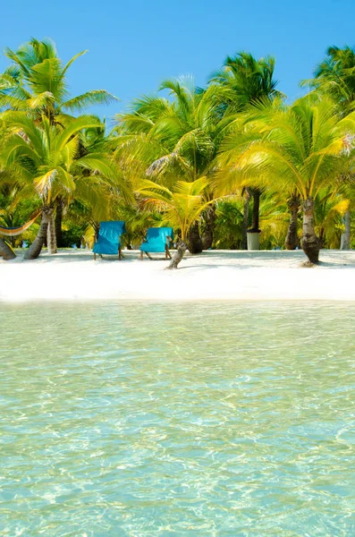 Południowej Caye Wody Belize Mała Karaibów Rajska Wyspa Tropikalnej Plaży — Zdjęcie stockowe