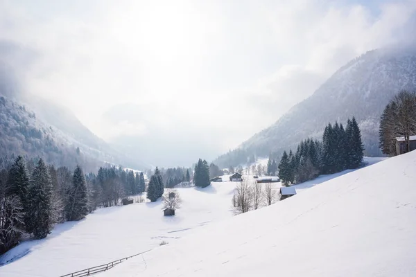 Krásná Zimní Krajina Německých Alpách Oberstdorfu Zahradu Bavorsko Německo — Stock fotografie